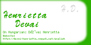 henrietta devai business card